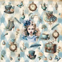 SC-953- Alice 6- Papel para Scrapbook Dupla Face    - Foto 2