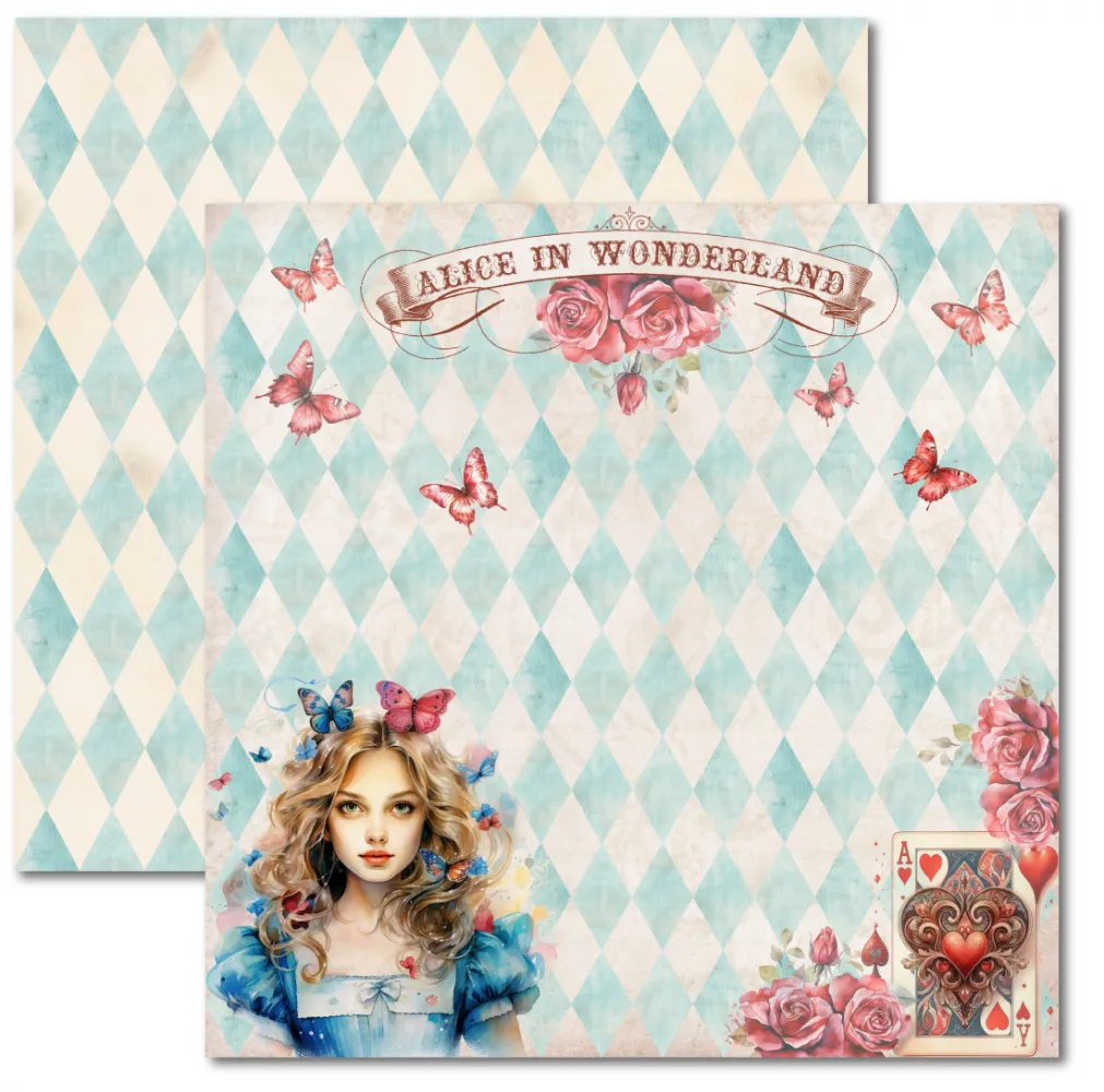 SC-955- Alice 8- Papel para Scrapbook Dupla Face 