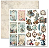 SC-957- Alice 10 - Papel para Scrapbook Dupla Face