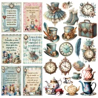 SC-957- Alice 10 - Papel para Scrapbook Dupla Face - Foto 2