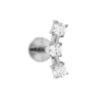 Labret CLUSTER SLIM em TITÂNIO TRIO Ponto de Luz 742