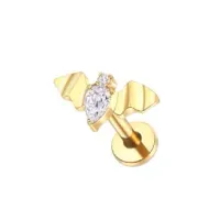 Labret em TITÂNIO PVD GOLD MORCEGUINHO com Pedras 946