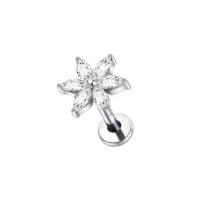 Labret em TITÂNIO FLOR DE MARGARIDA com Pedras  944
