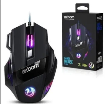 MOUSE GAMER OPTICO RGB USB 2.0 FIO 1.5M 3200DPI EXBOM MS-G260