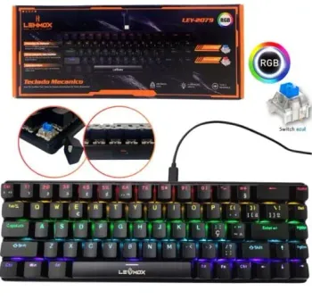 TECLADO GAMER MECANICO 70% RGB LEHMOX LEY-2079