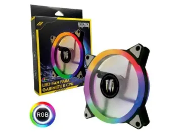 VENTILADOR COOLER FAN PRETO COM LED RGB 120X120X25MM 12V REVENGER G-VR339