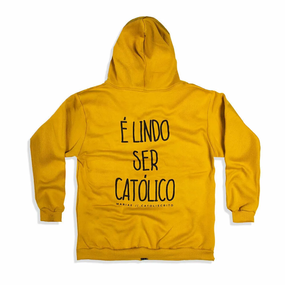 Moletom É Lindo Ser Católico - Com Zíper Imagem