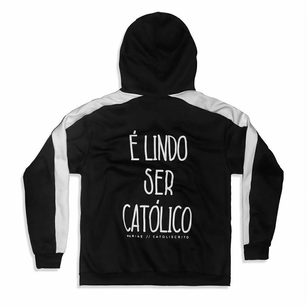 Moletom É Lindo Ser Católico Black Imagem