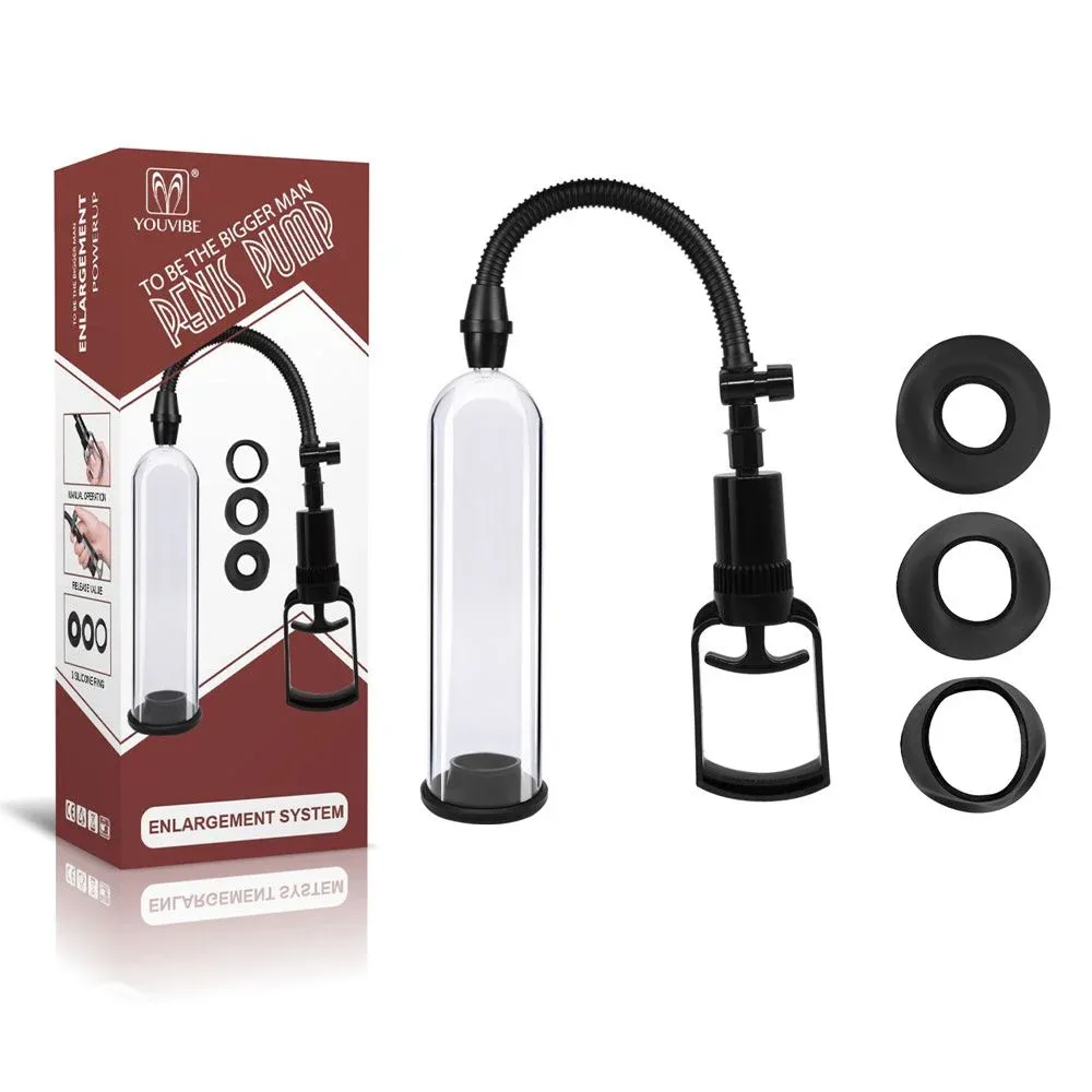 BOMBA PENIANA  COM GATILHO MANUAL 3 ANÉIS PENIS PUMP - YOUVIBE.                                    LIBYSEXSHOP