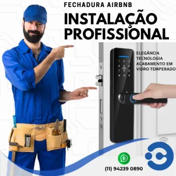 Instalação de Fechadura Eletrônica Maçaneta padrão Airbnb
