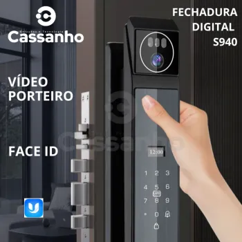 Fechadura Biométrica WIFI Digital  S940 Vídeo Porteiro