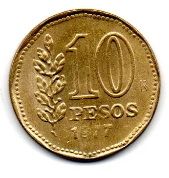 Argentina - 1977 - 10 Pesos - Comemorativa - Admiral G. Brown Bicentennial - Mbc