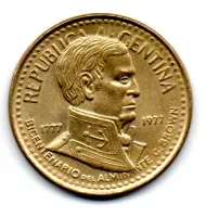 Argentina - 1977 - 10 Pesos - Comemorativa - Admiral G. Brown Bicentennial - Mbc - Foto 2