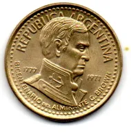 Argentina - 1977 - 10 Pesos - Comemorativa - Admiral G. Brown Bicentennial - Sob - Foto 2