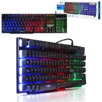 TECLADO USB GAMER SEMI-MECANICO RGB EXBOM BK-151C