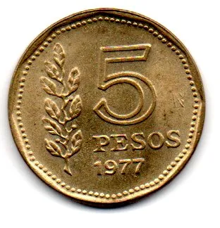 Argentina - 1977 - 5 Pesos - Comemorativa - Admiral G. Brown Bicentennial