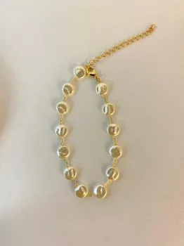 Pulseira Pérolas Barrocas - Banhado Ouro 18k