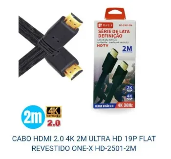 CABO HDMI 2.0 4K 2M ULTRA HD 19P FLAT REVESTIDO ONE-X HD-2501-2M