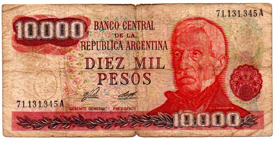 Argentina - 10000 Pesos - Cédula Estrangeira - BC