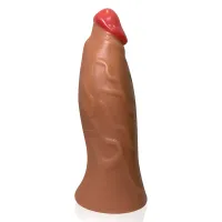  Pênis Zeus 31 x 10cm Com Ventosa Gigante Grosso e Flexível Marrom - Foto 7