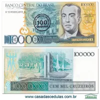 C179 - 100 Cruzados - c/carimbo  (Juscelino kubitschek)  - Fe