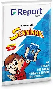 Papel Sulfite Senninha A4 75g – 100 Folhas | Branco | Para Impressora a Laser e Jato de Tinta