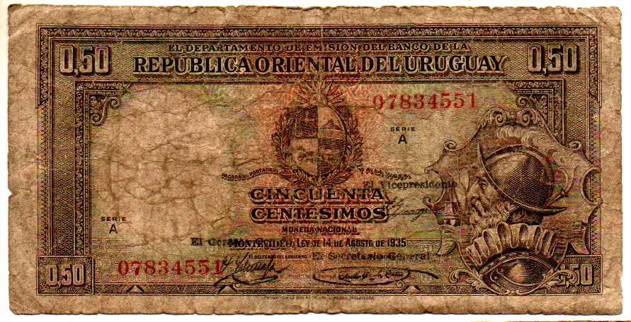 Uruguai - 50 Centésimos - Cédula Estrangeira - R