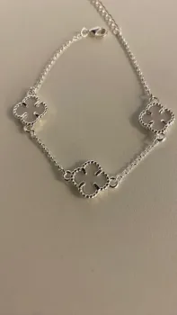 Pulseira Trevo – Banhado Prata  