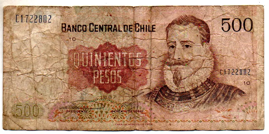 Chile - 500 Pesos - Cédula Estrangeira - R