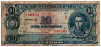 Bolívia - 10 Bolivianos - Cédula Estrangeira - UTG