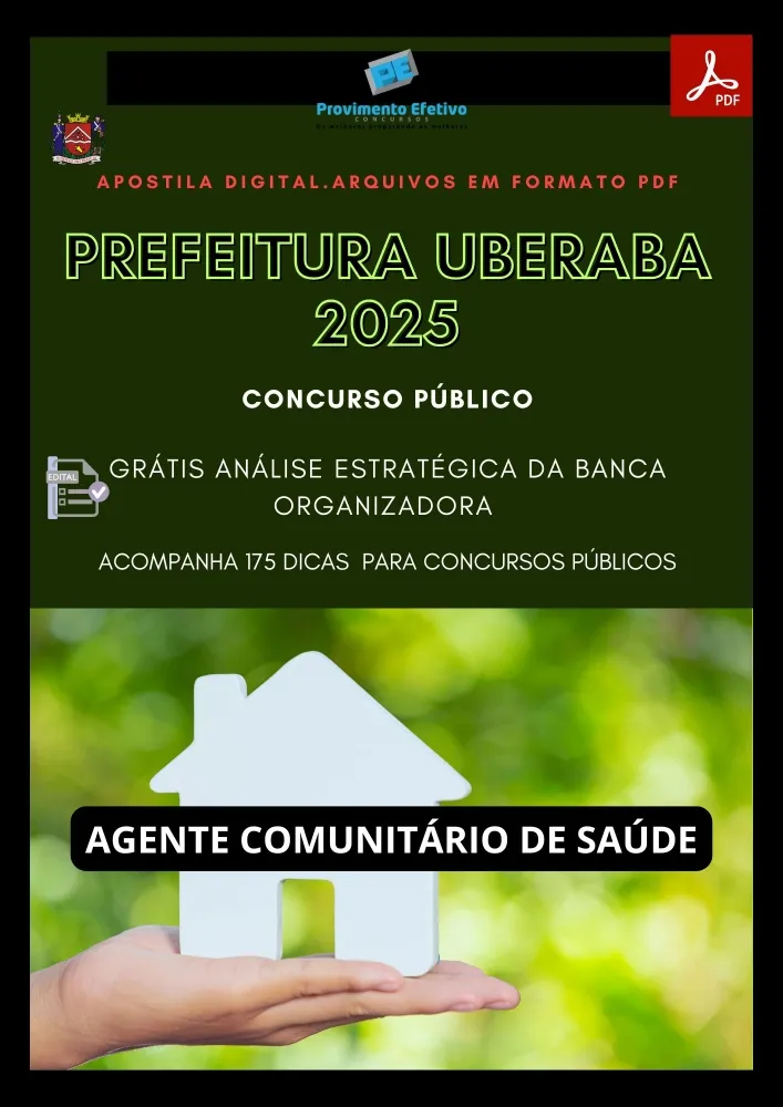  Apostila Prefeitura Uberaba Agente Comunitário 2025 Imagem
