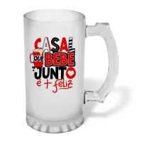 Caneca de Chopp em Vidro Jateado Personalizada 460ml - várias artes a sua escolha! - Foto 5