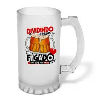 Caneca de Chopp em Vidro Jateado Personalizada 460ml - várias artes a sua escolha! - Foto 6