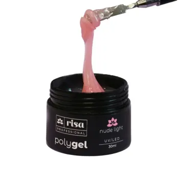 RISA - Polygel Nude Light - Para Alongamento Unhas - Hipoalergênico - Pote 30g - Foto 2