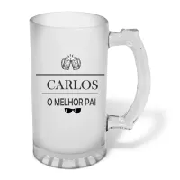Caneca de Chopp em Vidro Jateado para o Dia dos Pais – Personalizada com Nome - várias opções - Foto 2
