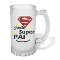 Caneca de Chopp em Vidro Jateado para o Dia dos Pais – Personalizada com Nome - várias opções - Foto 3