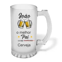 Caneca de Chopp em Vidro Jateado para o Dia dos Pais – Personalizada com Nome - várias opções - Foto 5