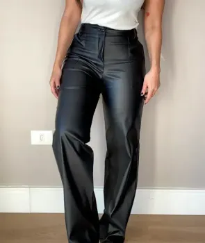 CALÇA WIDE LEG PU  PRETA - Foto 2