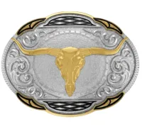 Ref: 12148 - Fivela Country Sumetal Longhorn - Fundo Claro