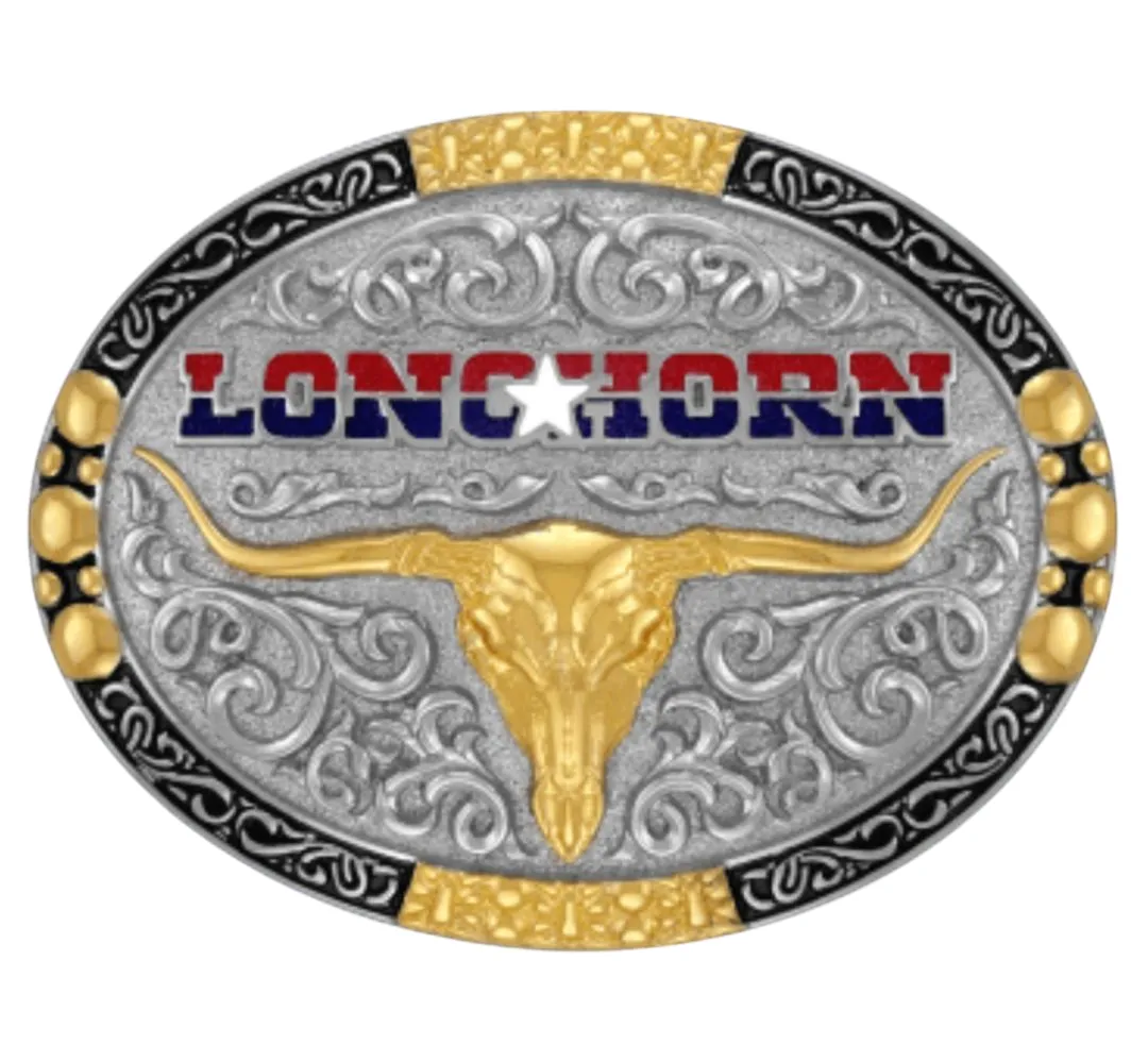 Ref: 14130 - Fivela Country Sumetal Longhorn - Fundo Claro Imagem