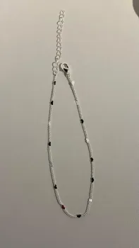 Tornozeleira Fio de Coração - Banhada Prata