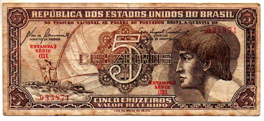 C111 - 5 Cruzeiros - Série 031 - Índio - Data: 1961 - BC