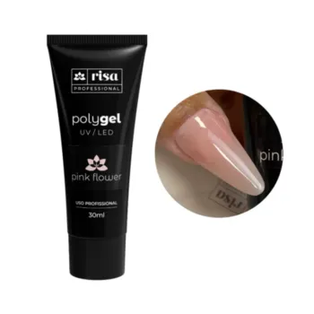 RISA - Polygel Bisnaga 30g - Pink Flower - Uv/Led Para Alongamento de Unhas Técnica Molde F1