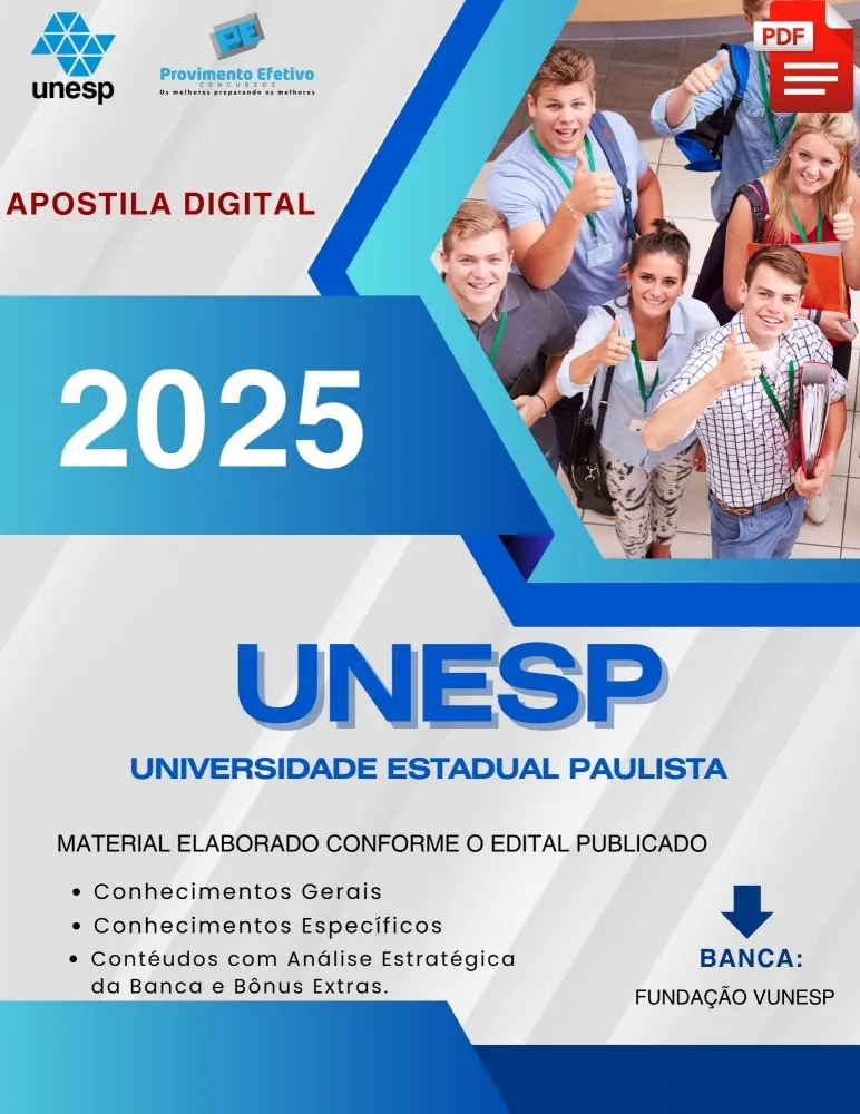 Apostila UNESP Assistente Operacional III Conservação e Manutenção 2025 Imagem