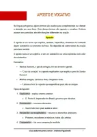 889 - Português - Gramática - Termos Acessórios da Oração - Aposto e Vocativo - 9º ano - PDF com 10 páginas - Foto 2