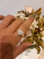 ANEL CORAÇÃO CRAVEJADO COM ZIRCÔNIAS, BANHADO A OURO 18k - Foto 2