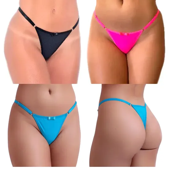 Tanga Carla Fio Dental Microfibra Ajustável  - 0502 Imagem