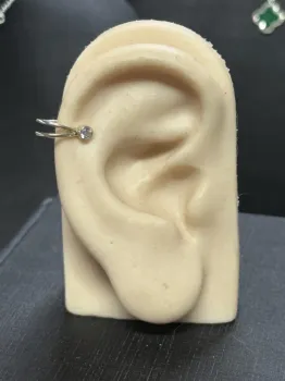 Piercing Fake Prata c/ Zircônia Cristal