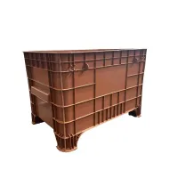 Caixa Plástica Empilhável LAR 372 Litros  Sem Tampa Marrom - Foto 3