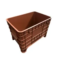 Caixa Plástica Gruplast  372 Litros Empilhável Sem Tampa Marrom